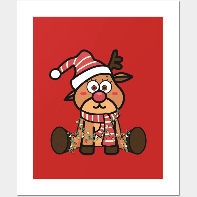 Baby Red Nose Reindeer Xmas Family Costume Wall Art by Fitastic